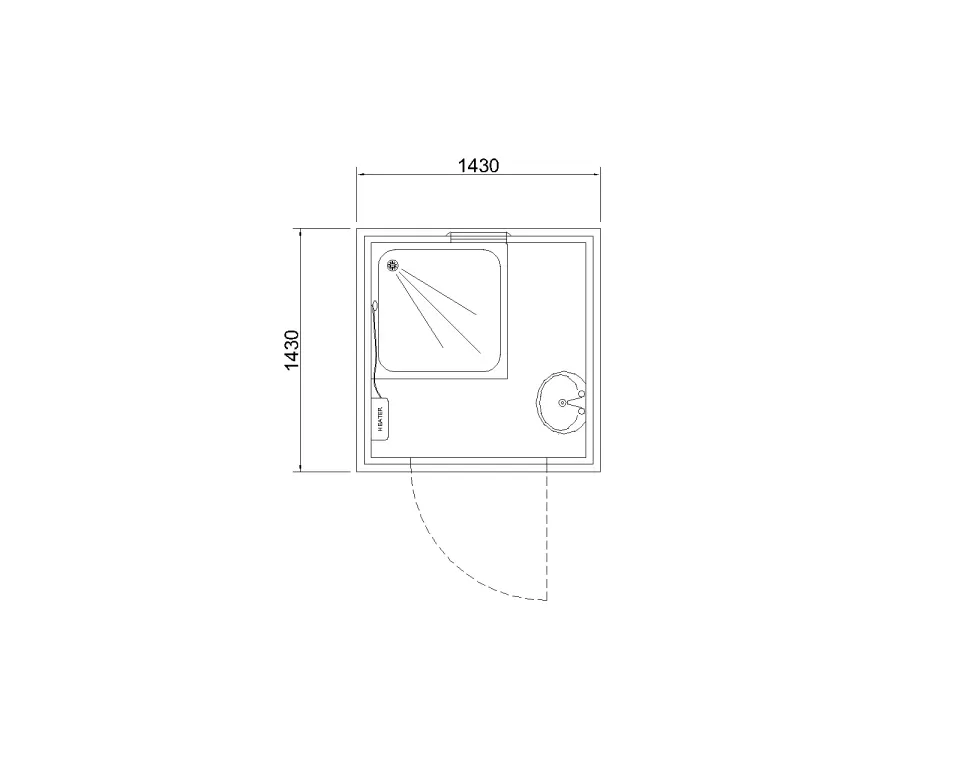 Sanitary cabin WB-02 — floor plan