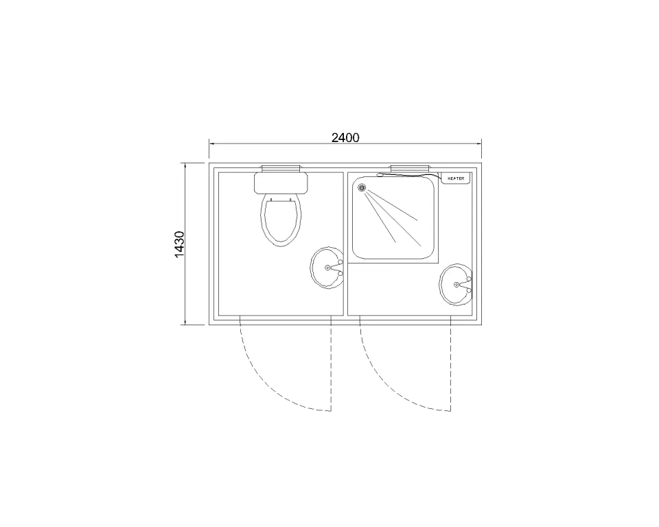 Sanitary cabin WB-04 — floor plan