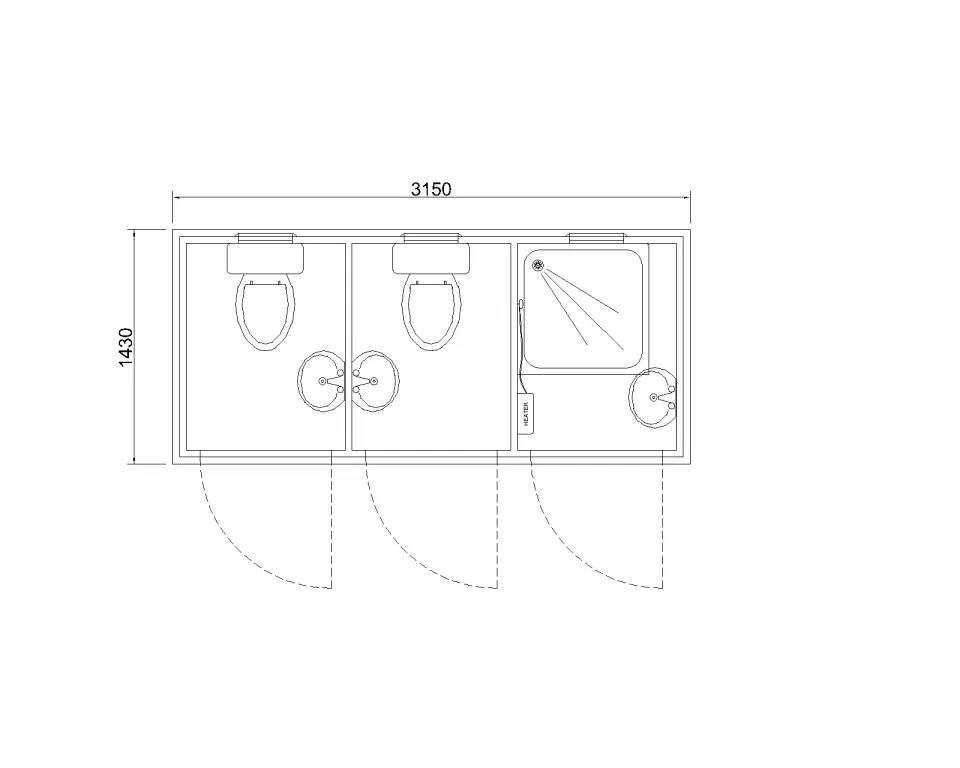 Sanitary cabin WB-07 — floor plan