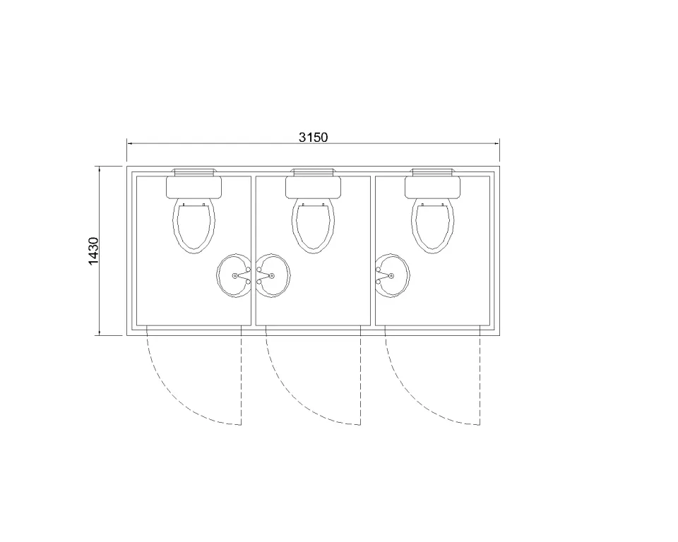 Sanitary cabin WB-08 — floor plan