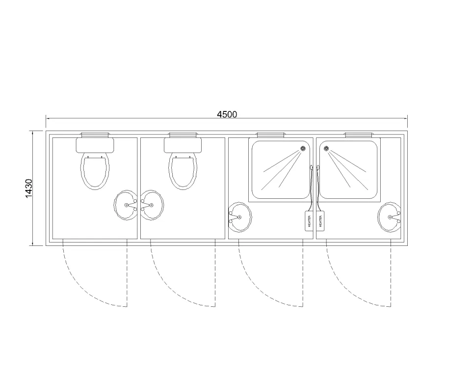 Sanitary cabin WB-09 — floor plan