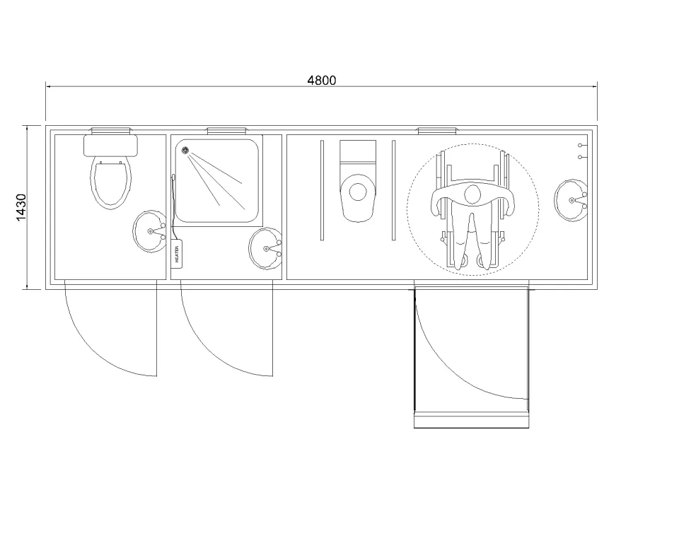 Sanitary cabin WB-06 — floor plan
