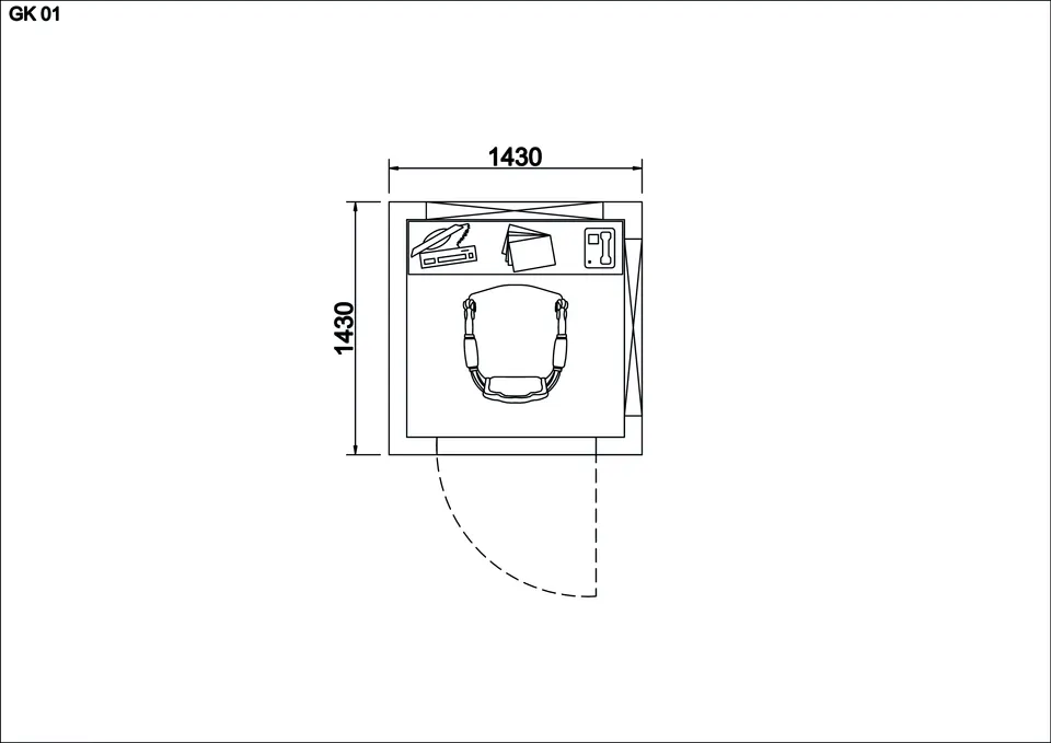 Security cabin GK-01 — floor plan