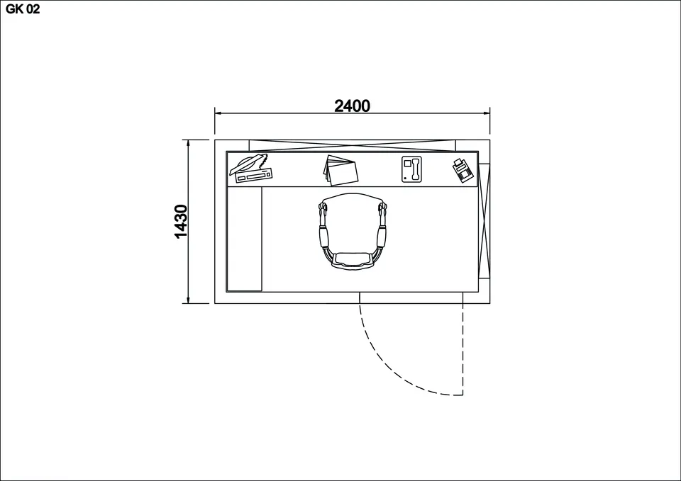 Security cabin GK-02 — floor plan