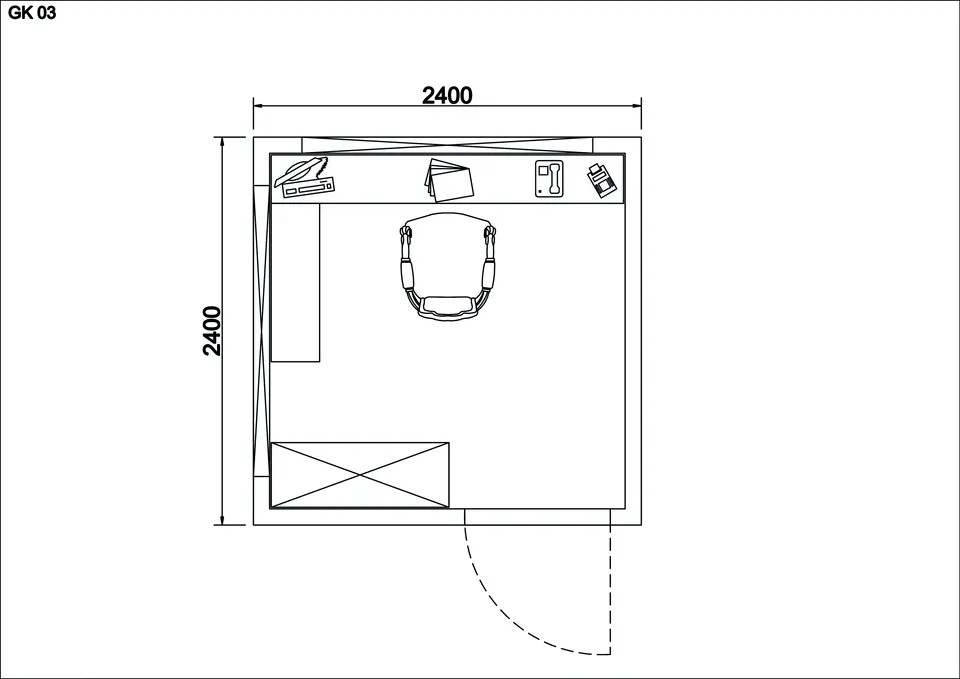 Security cabin GK-03 — floor plan