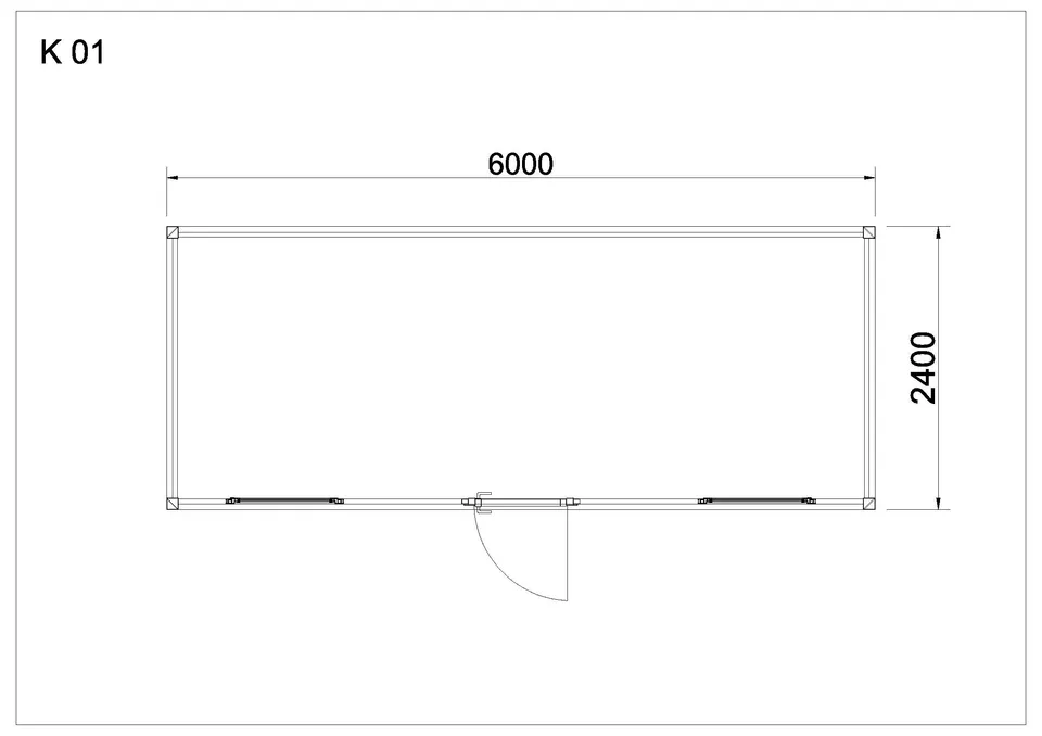 Standard container K1 — floor plan