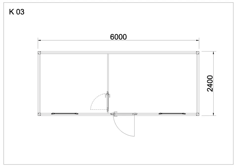 Standard container K3 — floor plan