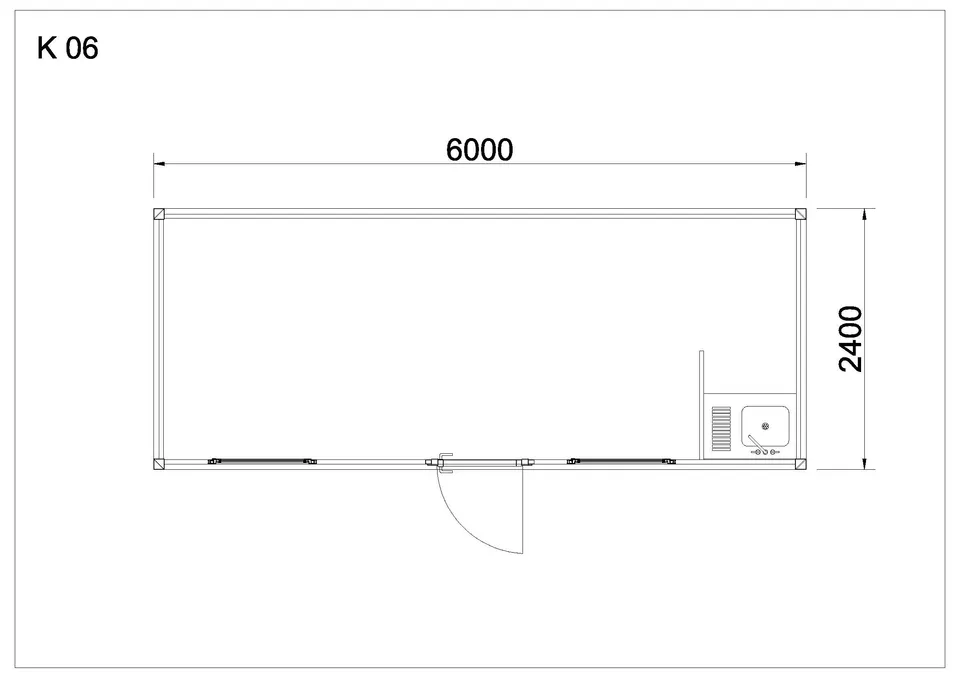 Standard container K6 — floor plan