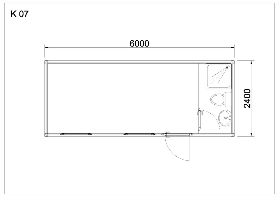 Standard container K7 — floor plan