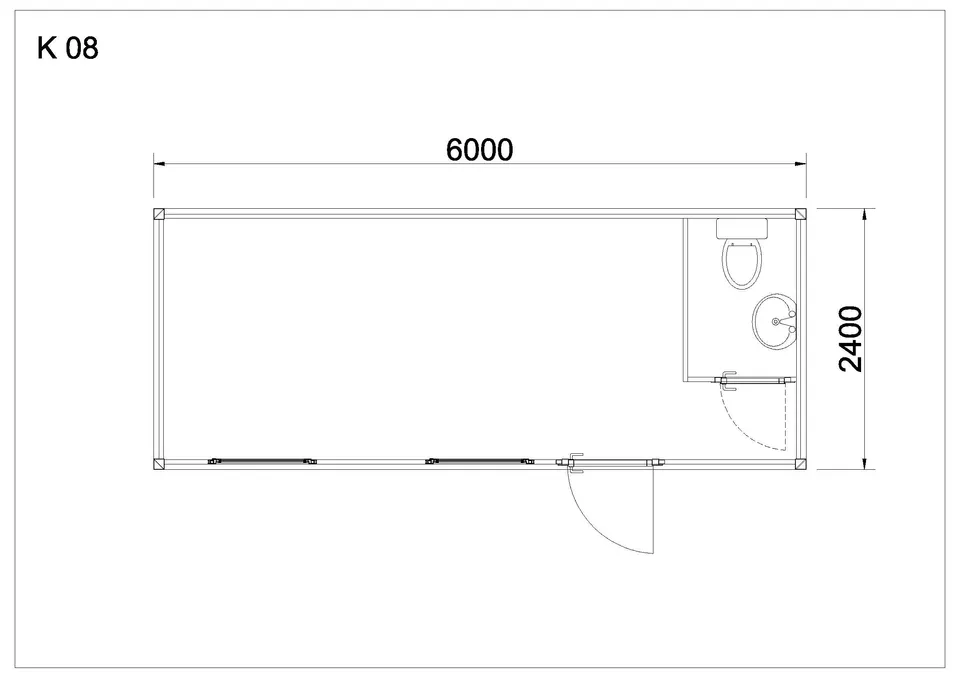 Standard container K8 — floor plan