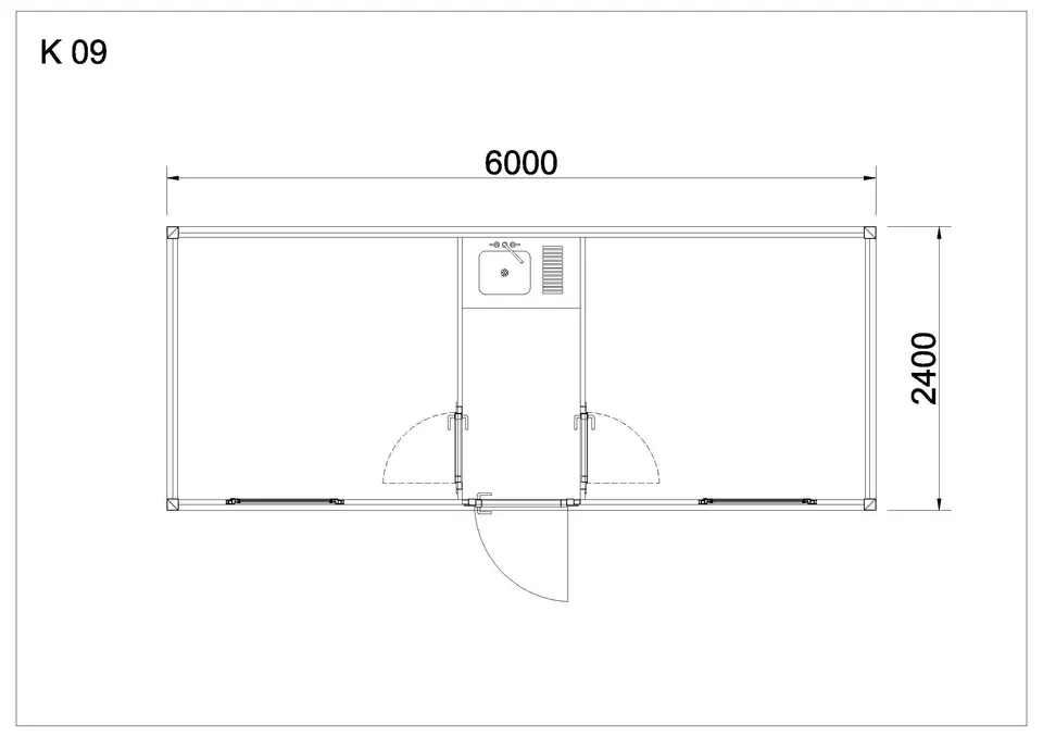 Standard container K9 — floor plan