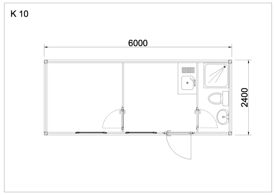 Standard container K10 — floor plan