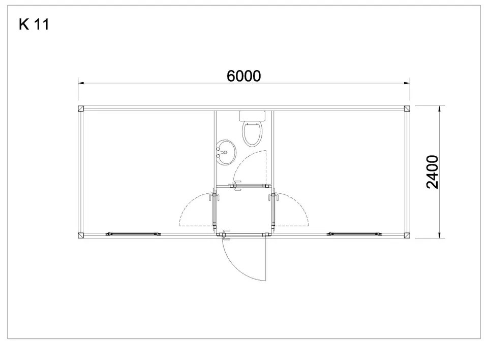 Standard container K11 — floor plan