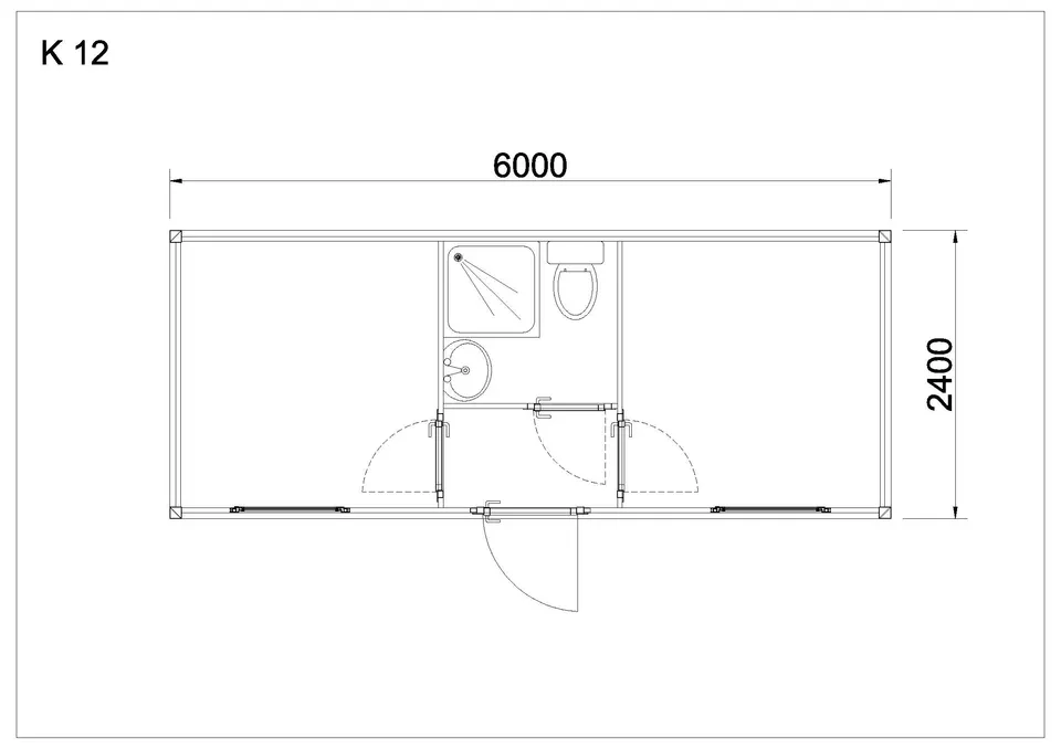 Standard container K12 — floor plan
