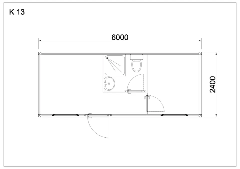 Standard container K13 — floor plan