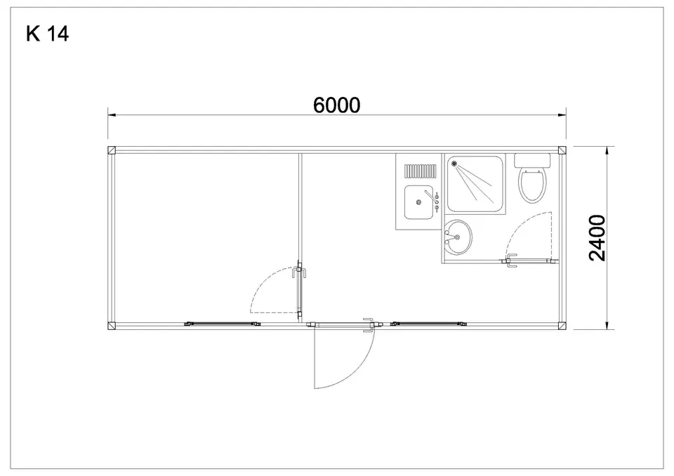 Standard container K14 — floor plan