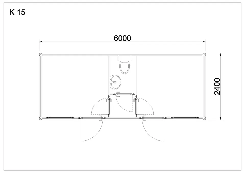 Standard container K15 — floor plan